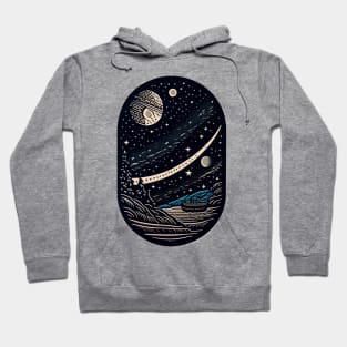 An award winning linocut of viking space force in the stars 1 Hoodie